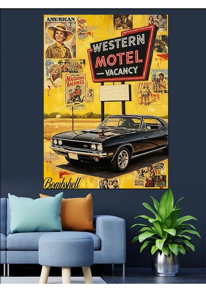 Retro Tabela Sokak Manzarası Dekoratif Kanvas - Mdf Ahşap Tablo modelleri