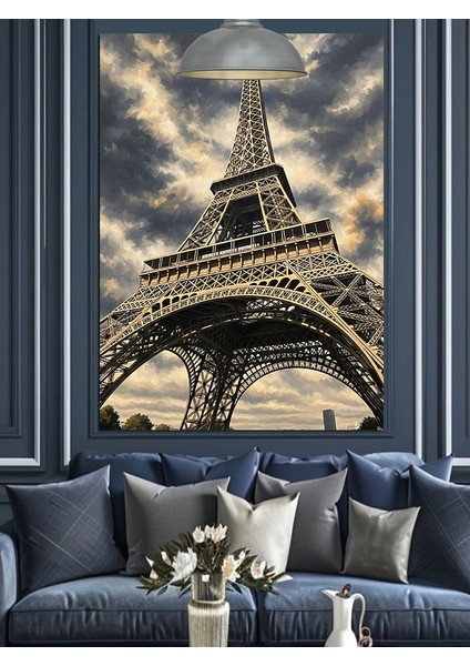 Eyfel Kulesi Şehir Manzarası Dekoratif Kanvas - Mdf Ahşap Tablo modelleri