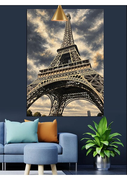 Eyfel Kulesi Şehir Manzarası Dekoratif Kanvas - Mdf Ahşap Tablo indirimleri