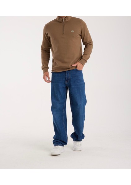 Yarım Fermuar Kahverengi Regular Fit