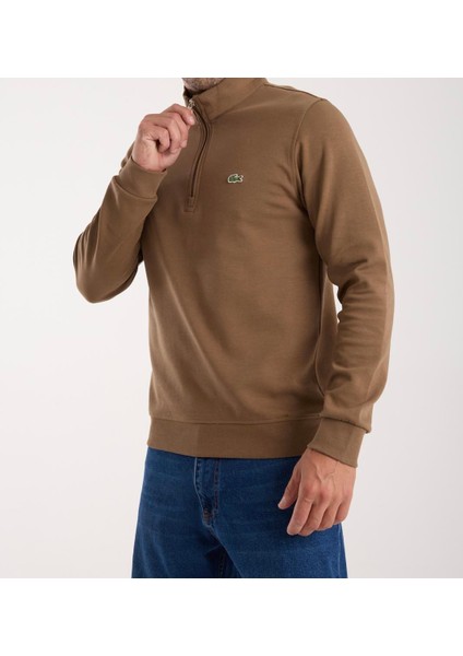 Yarım Fermuar Kahverengi Regular Fit fırsatları