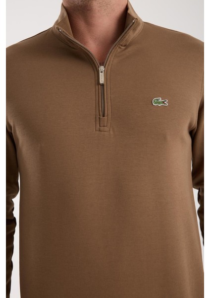 Yarım Fermuar Kahverengi Regular Fit indirimleri