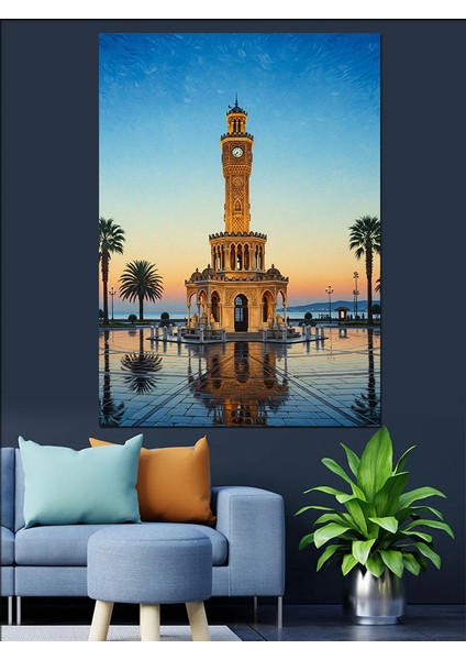 Tarihi Izmir Saat Kulesi Dekoratif Kanvas - Mdf Ahşap Tablo fiyatları