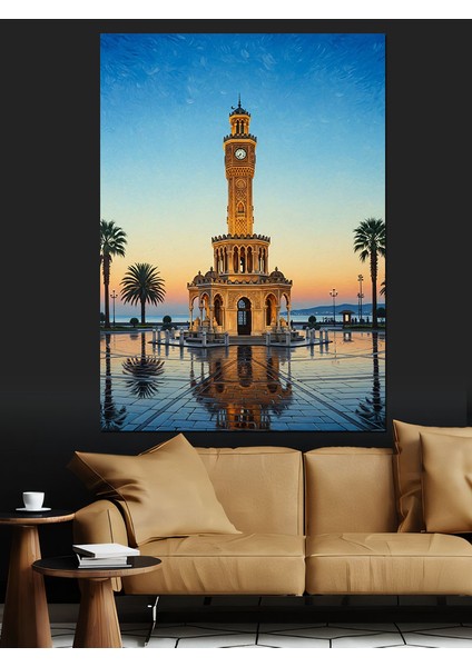Tarihi Izmir Saat Kulesi Dekoratif Kanvas - Mdf Ahşap Tablo modelleri