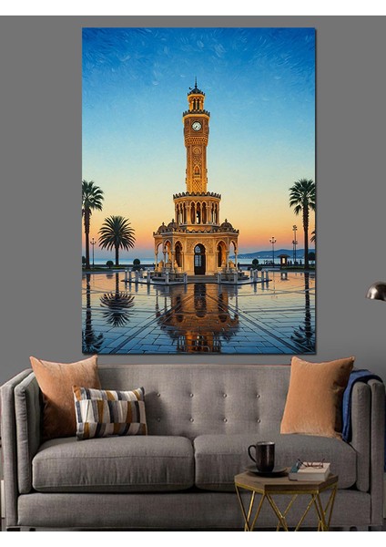 Tarihi Izmir Saat Kulesi Dekoratif Kanvas - Mdf Ahşap Tablo fırsatları