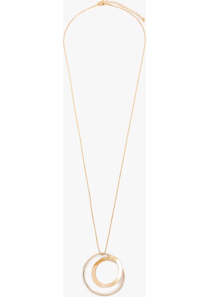 Geometrik Charm Detaylı Kolye Çelik Karışımlı