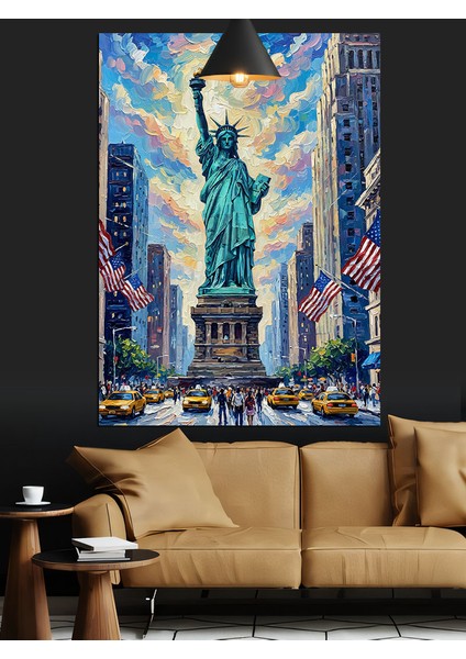 Özgürlük Heykeli New York Dekoratif Kanvas - Mdf Ahşap Tablo modelleri