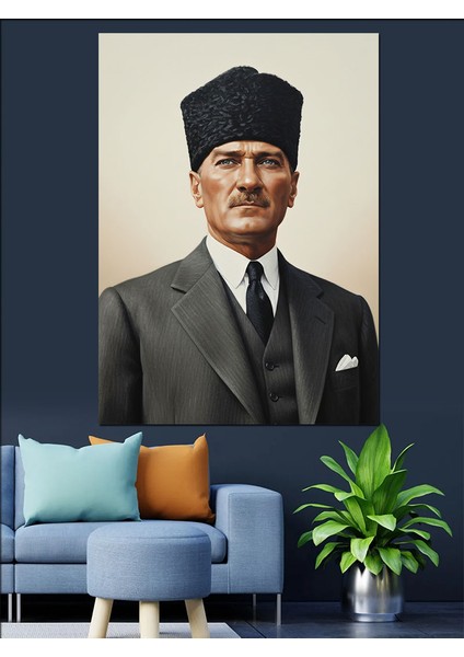 Mustafa Kemal Atatürk Portresi Dekoratif Kanvas - Mdf Ahşap Tablo fiyatları