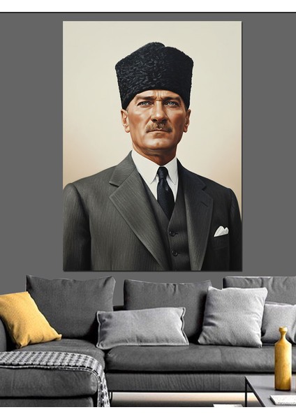 Mustafa Kemal Atatürk Portresi Dekoratif Kanvas - Mdf Ahşap Tablo indirimleri