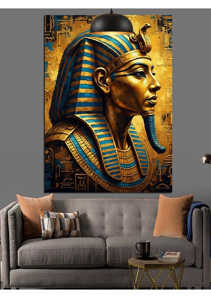 Antik Mısır Firavun Heykeli Dekoratif Kanvas - Mdf Ahşap Tablo fiyatları
