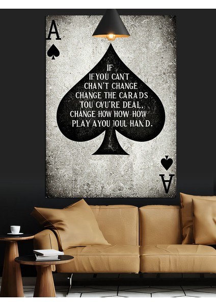 Maça Ası Dekoratif Kanvas - Mdf Ahşap Tablo