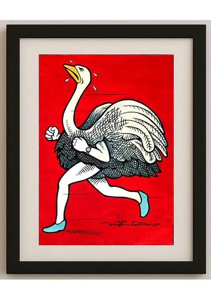 Thorsteinn Eggertsson 43X30CM Orijinal Karikatür Tablo