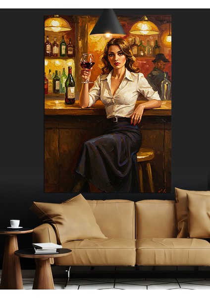 Barda Oturan Kadın Figürü Dekoratif Kanvas - Mdf Ahşap Tablo modelleri