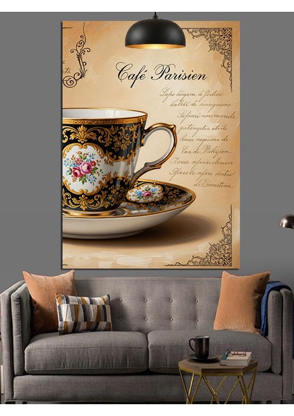 Egzotik Klasik Kahve Fincanı Dekoratif Kanvas - Mdf Ahşap Tablo