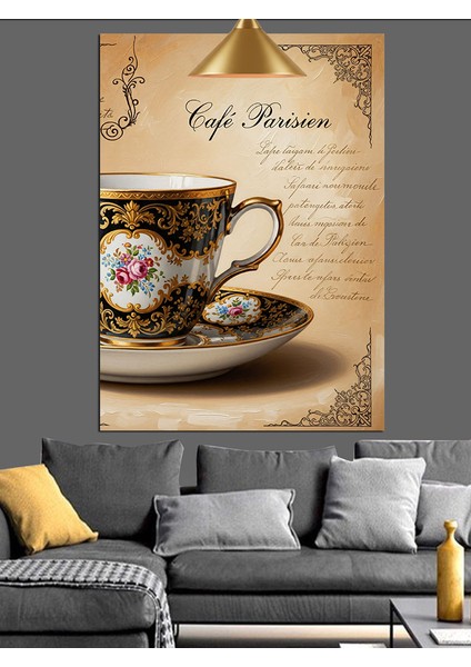 Egzotik Klasik Kahve Fincanı Dekoratif Kanvas - Mdf Ahşap Tablo fırsatları