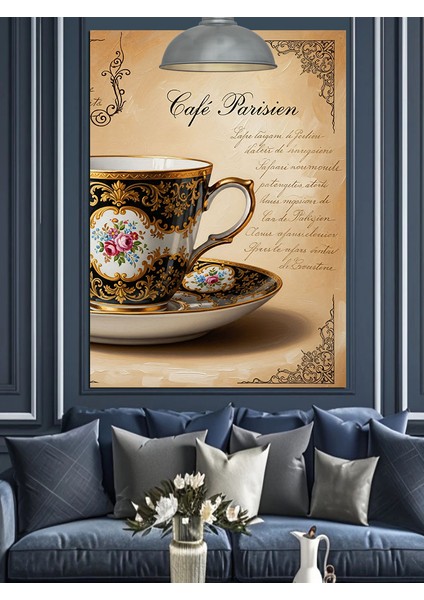 Egzotik Klasik Kahve Fincanı Dekoratif Kanvas - Mdf Ahşap Tablo indirimleri