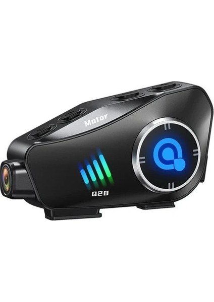 Q28 Motosiklet Kask Bluetooth Kulaklık 1080P Kamera Interkom Kulaklık Su Geçirmez Intercom