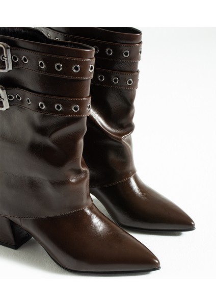 Jadira Kadın Toka Detaylı Sivri Burun Topuklu Çizme Bot modelleri