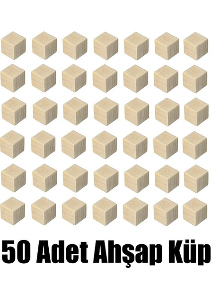 Ahşap 2x 2 Küp Bir Set Içersinde 50 Adet
