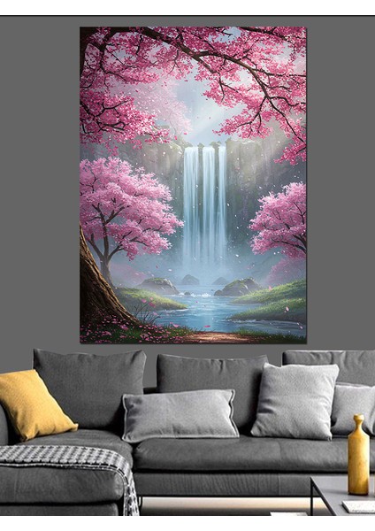 Kiraz Çiçeği Bahar Manzarası Dekoratif Kanvas - Mdf Ahşap Tablo modelleri