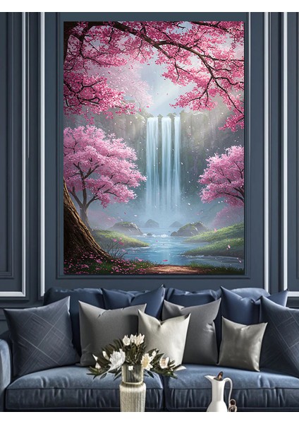 Kiraz Çiçeği Bahar Manzarası Dekoratif Kanvas - Mdf Ahşap Tablo fırsatları