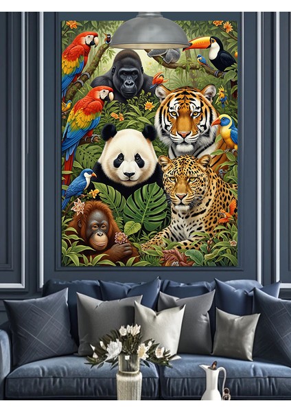 Ormandaki Hayvanlar Dekoratif Kanvas - Mdf Ahşap Tablo modelleri