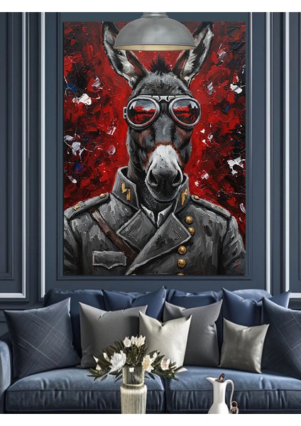Gözlüklü Eşek Figürü Dekoratif Kanvas - Mdf Ahşap Tablo fiyatları