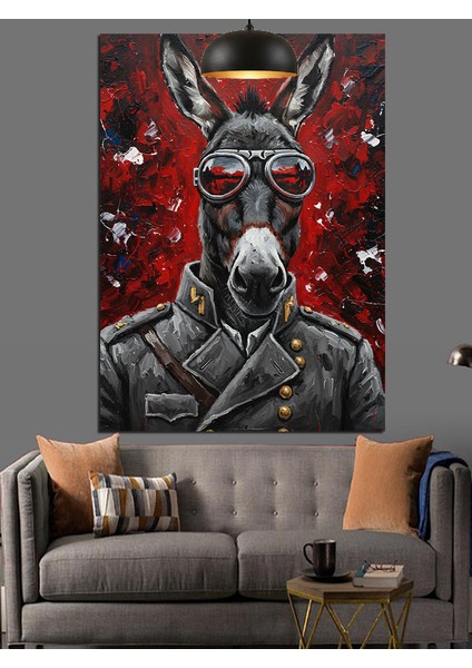 Gözlüklü Eşek Figürü Dekoratif Kanvas - Mdf Ahşap Tablo modelleri