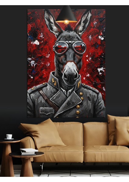 Gözlüklü Eşek Figürü Dekoratif Kanvas - Mdf Ahşap Tablo indirimleri