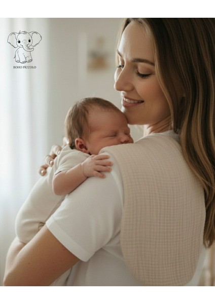 Sıvı Geçirmez 8 Katlı Müslin Bebek Omuz Mendili %100 Pamuk 2'li Paket Omuz Örtüsü Bej ve Ekru fiyatları