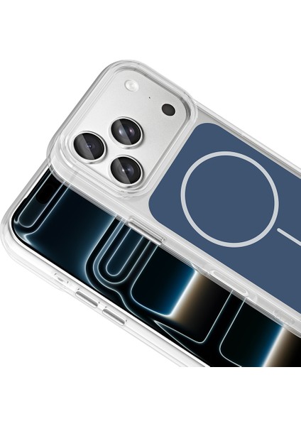 Apple iPhone 17 Pro Uyumlu M-Safe Özellikli Metal Butonlu Ikonik Silikon Kapak Mavi modelleri