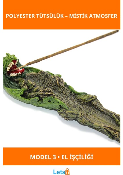 Ejderha Tasarımlı Polyester Tütsülük Şık Dekoratif Aksesuar