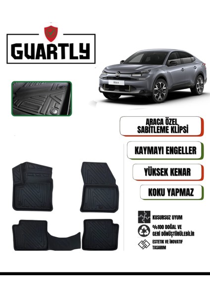 Citroen E-C4-X 2023 ve Sonrası Uyumlu Araca Özel Premium 4d Havuzlu Paspas Takımı