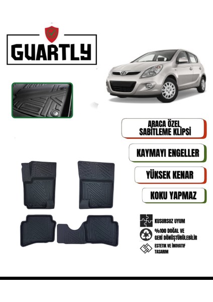 Hyundai I20 2008-2013 Arası Uyumlu Araca Özel Premium 4d Havuzlu Paspas Takımı