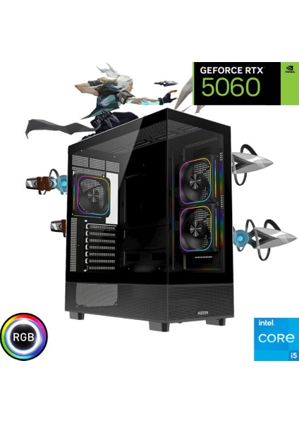 Intel I5 14400F 16GB 500GB SSD Rtx 5060 Oyuncu Bilgisayarı