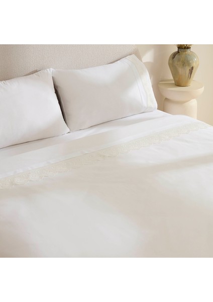 Teora Dantelli Çift Kişilik Nevresım Takımı Beyaz modelleri