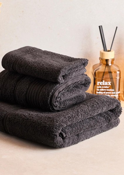 Towy Black 100% Pamuk 3'lü Banyo Havlusu Seti fiyatları