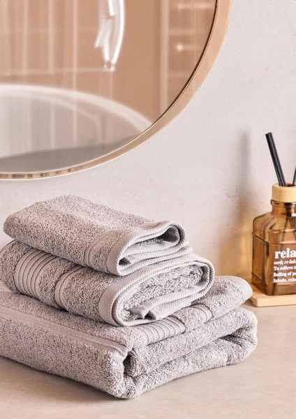 Towy Grey 100% Pamuk 3'lü Banyo Havlusu Seti fiyatları