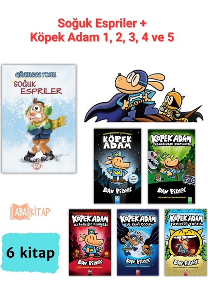 Köpek Adam 1,2,3,4 ve 5 Soğuk Espriler, Köpek Adam Serisinin Ilk 5 Kitabı, Toplam 6 Kitap