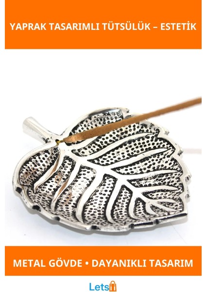 Estetik Metal Yaprak Tasarımlı Tütsülük Sıcak Iklim 2 Adet