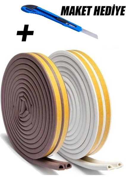 Yapışkanlı 10X2=20 Metre (Kahverengi̇) Kapı Pencere Bandı Fitili Soğuk Izolasyon- Bantları Maket