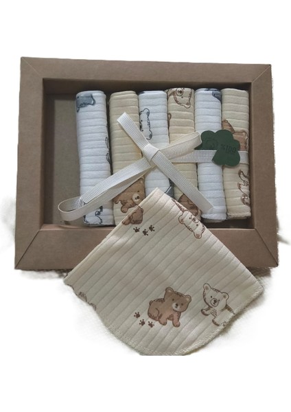 %100 Coton 7li Bebek Ağız Silme Mendili 02