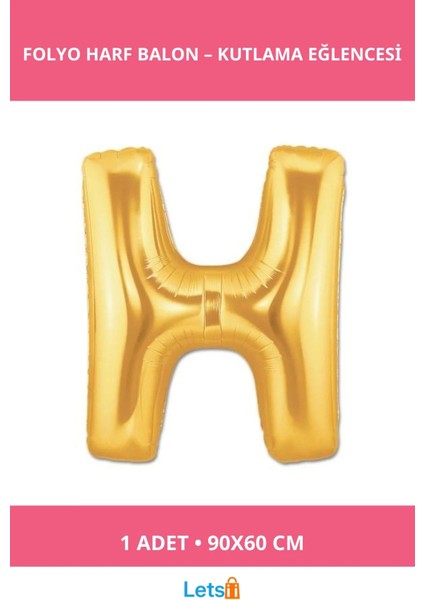 Altın Sarısı Folyo Harf Balon 1 Metre