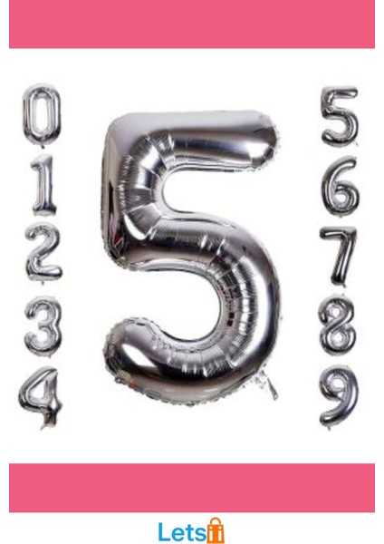 Gümüş Rengi 1 Metre Folyo Rakam Balon fırsatları