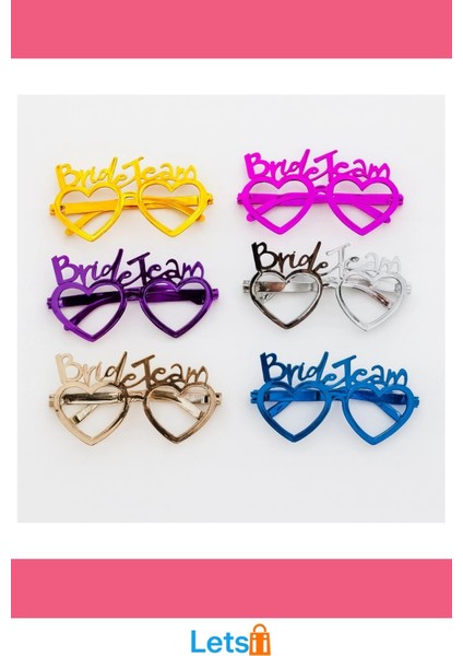 Kalpli Bride Team Parti Gözlükleri 6 Renkli Eğlenceli Aksesuar modelleri