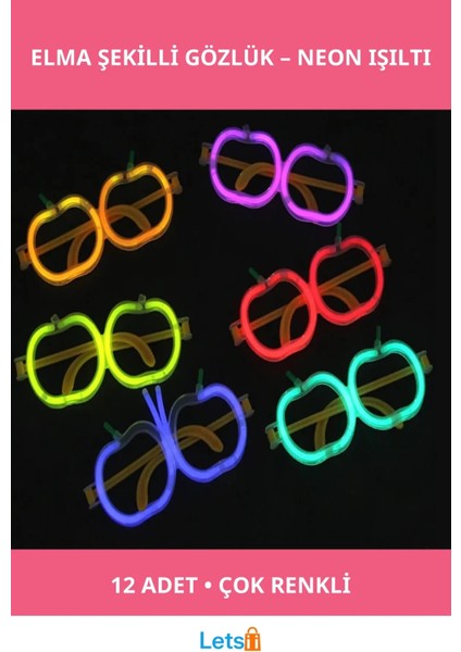 Neon Parti Gözlüğü Seti 12 Adet Renkli Işıklarla Eğlenceli Tasarım