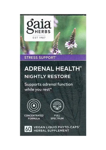 Adrenal Health Nightly Restore - Herbal Supplement With, Magnolia Bark, Cordyceps, 60 Phyto-Caps