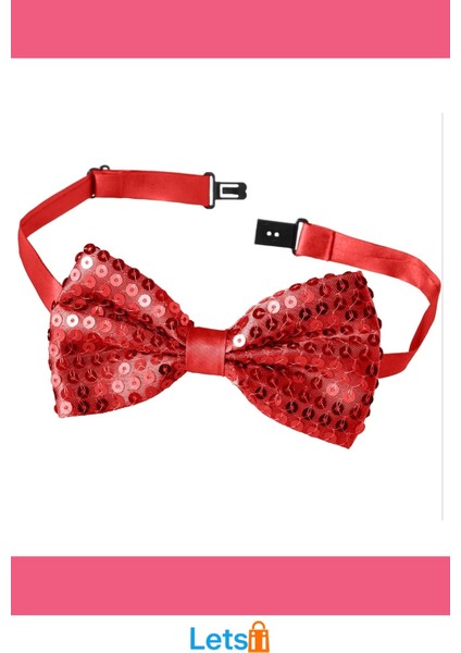 Kırmızı Payetli Pullu Papyon Özel Etkinlik Aksesuarı modelleri