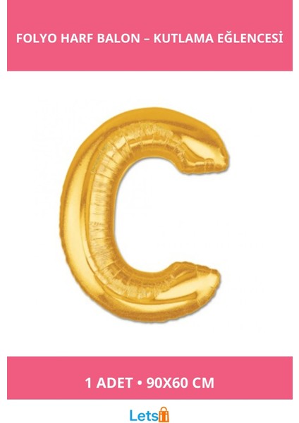 Altın Sarısı Folyo Harf Balon 1 Metre