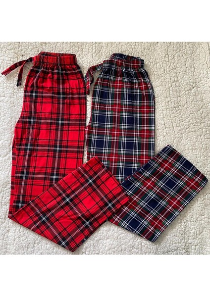 2 Adet Pamuklu Ekose Kareli Desenli Kadın Pijama Altı - Premium Dikiş & Kümaş fiyatları